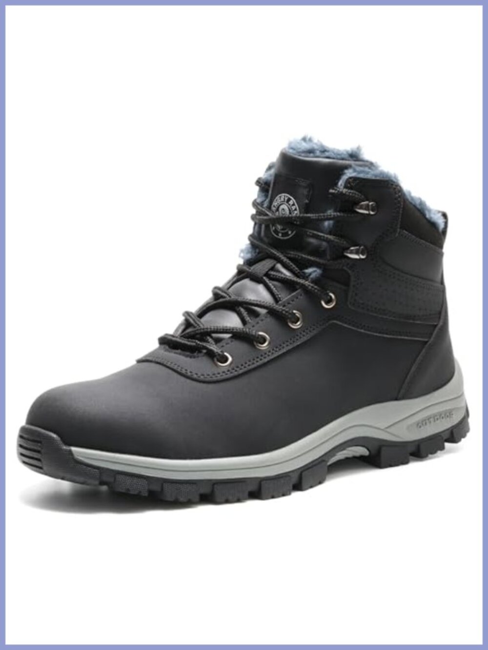 ANGRYRAM Men's Steel Toe Winter Work Boots - Water Resistant, Slip Resistant,